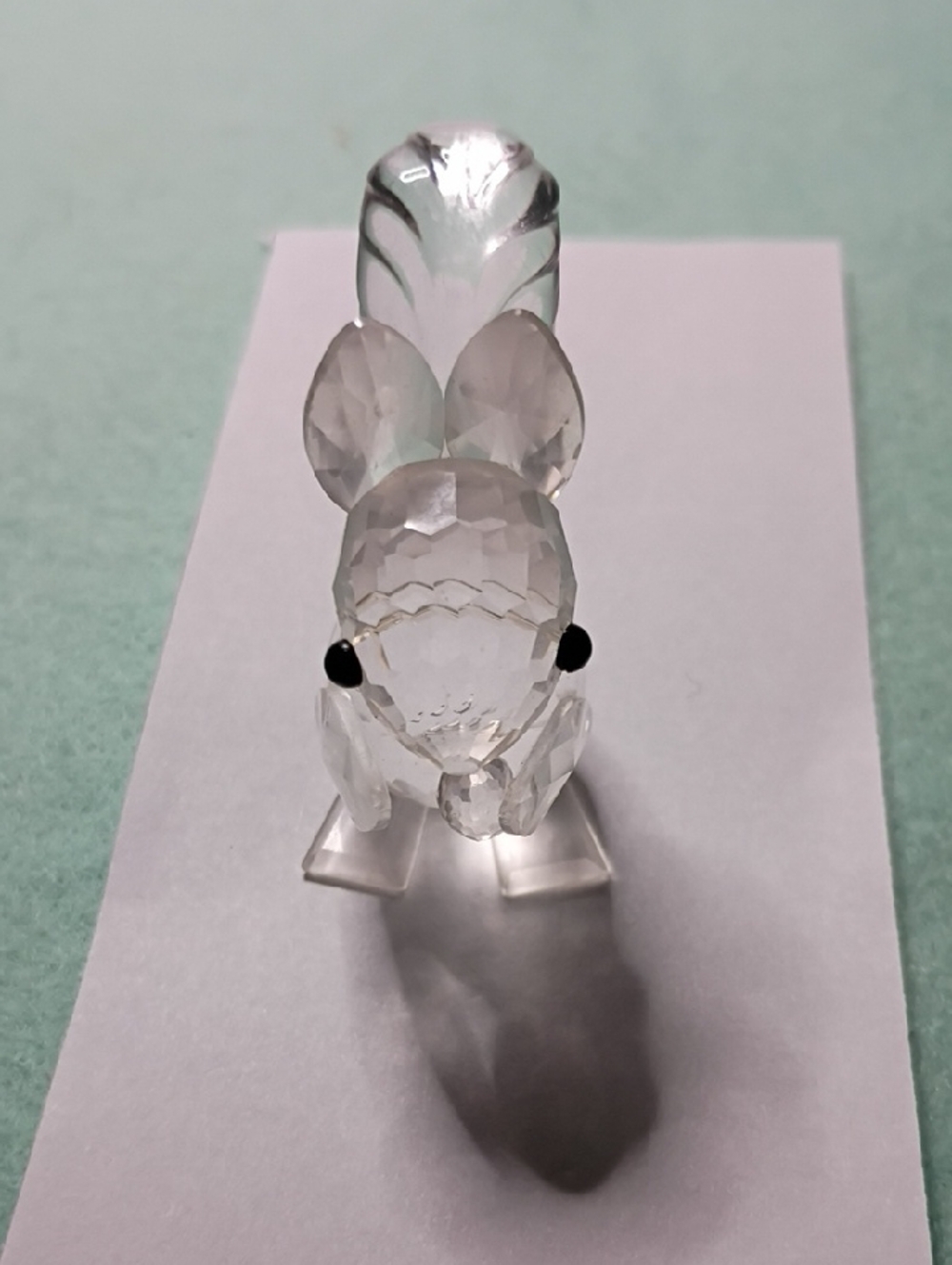 Vintage Clear Crystal Fox Figurine - Sparkling Glass Home Accent